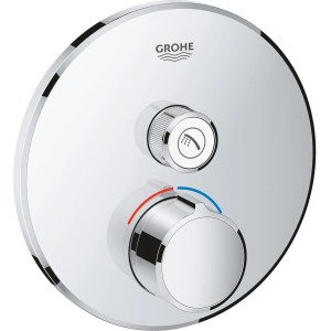 Grohe SmartControl Unterputzmischer mit Absperrventil, Chrom, runde Ausführung für Duscharmaturen.