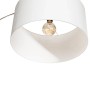 Detailaufnahme: QAZQA Bogenlampe mit weißem Stoffschirm (50 cm) und sichtbarem Leuchtmittel.