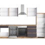 Held Möbel Küchenzeile Turin 300 cm, Graphit-Wotaneiche, mit E-Geräten: Kühlschrank, Herd, Spüler, Dunstabzugshaube.