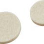 Parkettgleiter-Set, 2 runde Möbelgleiter aus Wollfilz in Beige.
