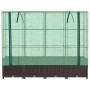 vidaXL Hochbeet mit Gewächshaus-Aufsatz in Rattan-Optik, 160x40x138 cm.