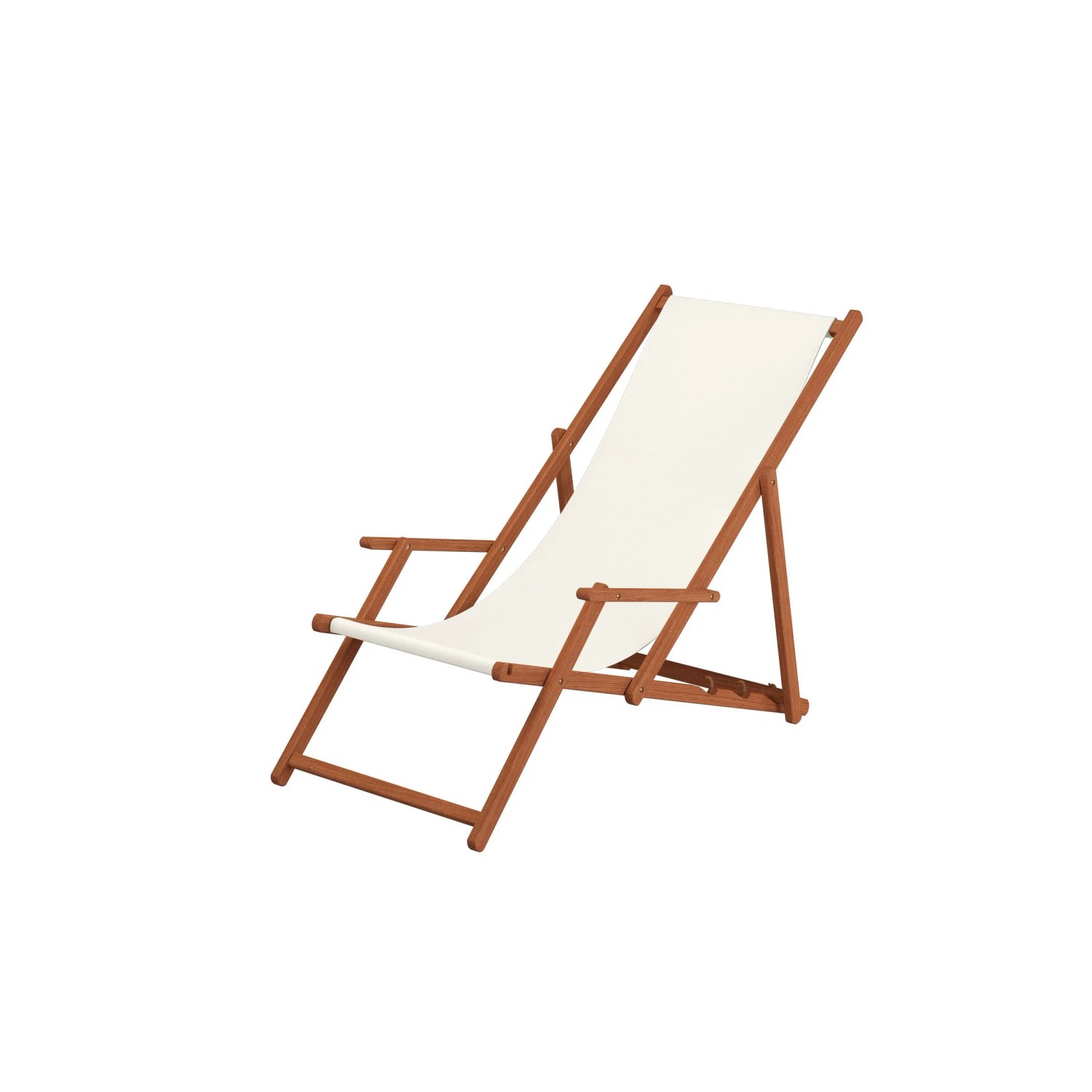 Erst-Holz Strandstuhl Holz-Liegestuhl Holzklappstuhl Stofffarbe Weiß 10-300 günstig online kaufen