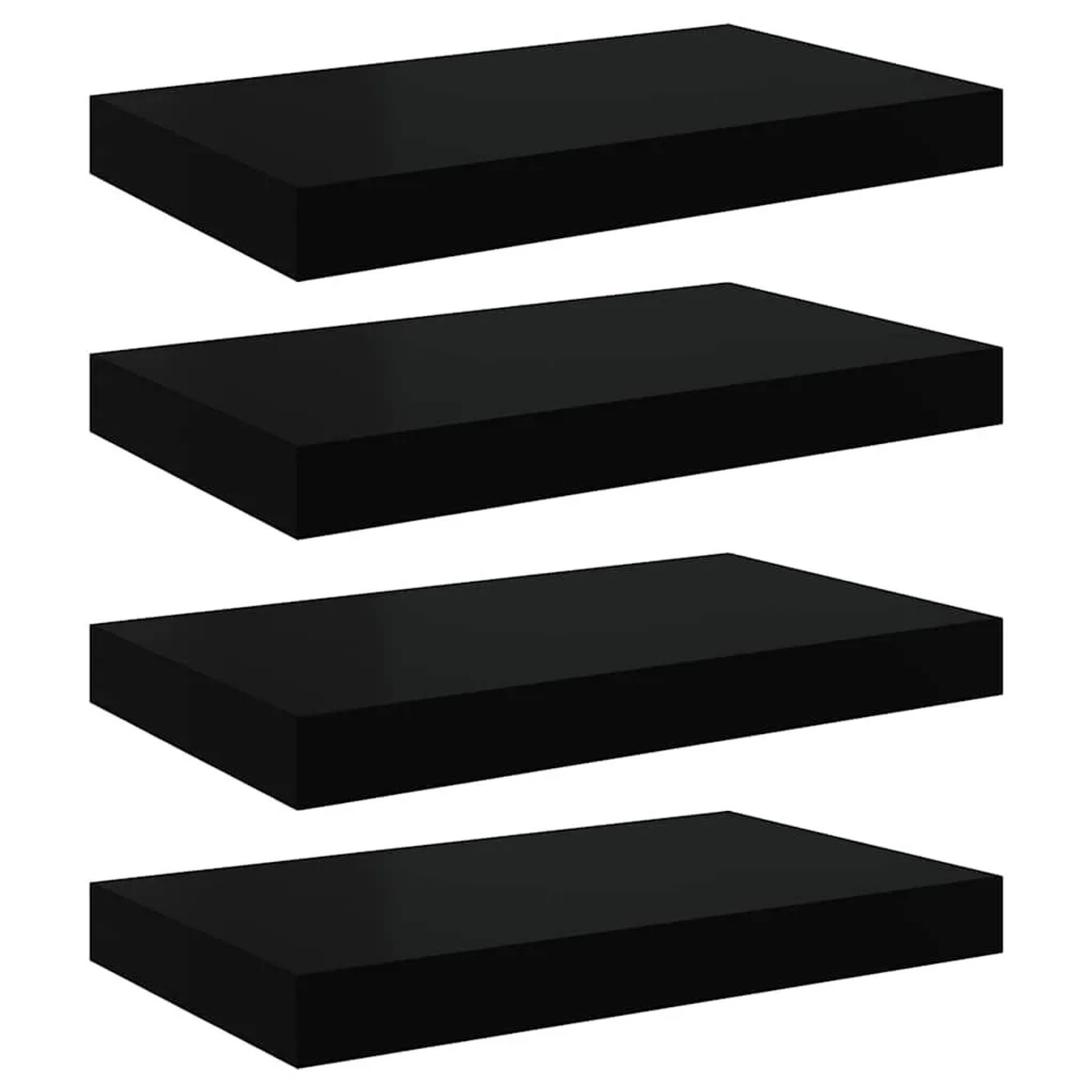 vidaXL Schweberegale 4 Stk Schwarz 40x23x3,8 cm MDF 323828