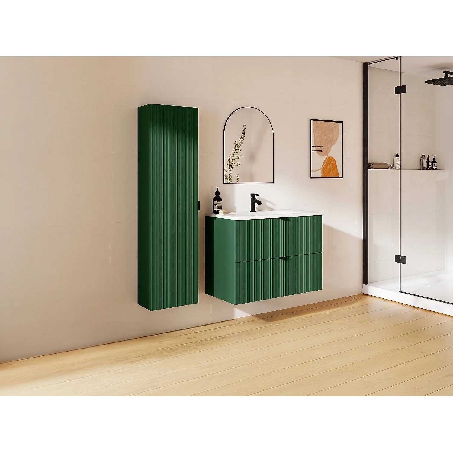 Vente-unique Badmöbel-Set Zevini Grün 80 cm