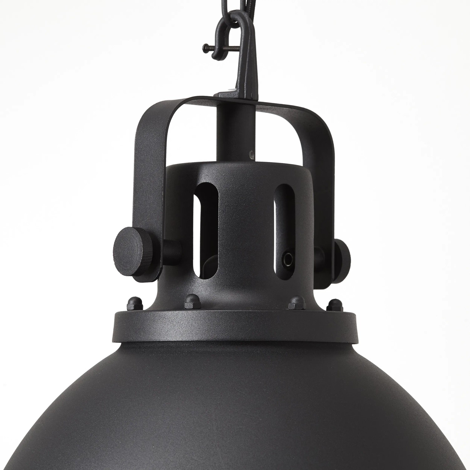 Schwarze Brilliant Pendelleuchte Jesper, Ø 38 cm, aus Metall und Glas.