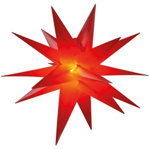 Roter LED-Stern (Ø 35cm) für Außen, Weihnachtsdeko mit Beleuchtung.