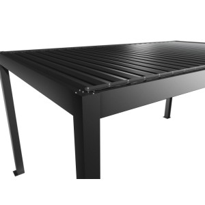 Biohort Pergola, 5x3m, dunkelgrau-metallic. Terrassenüberdachung mit Lamellen für Schatten.