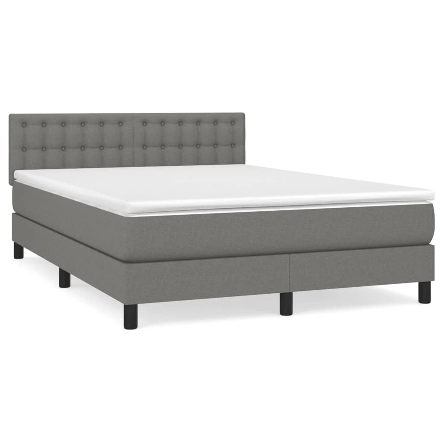 vidaXL Boxspringbett Boxspringbett mit Matratze Blau 140x200 cm Stoff Bett günstig online kaufen