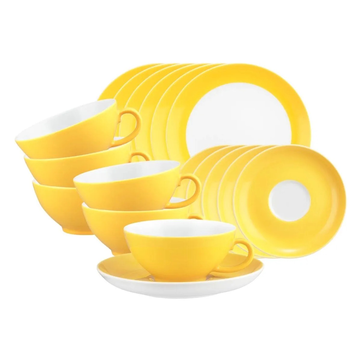 Seltmann Weiden Liberty Pure Colors Teeservice 18-teilig Yellow Glow
