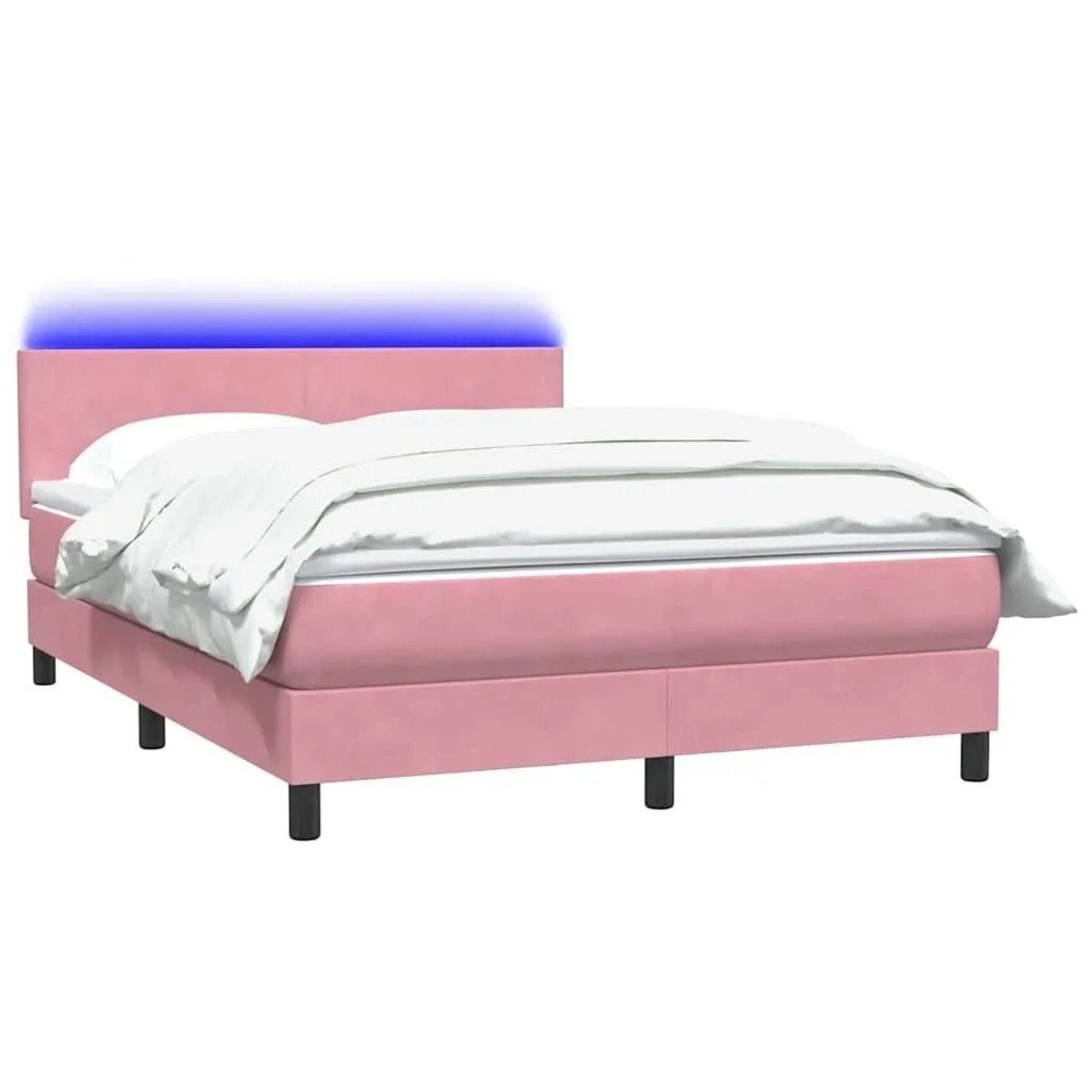 vidaXL Boxspringbett mit Matratze & LED Rosa 140x220 cm Samt 3316742 günstig online kaufen