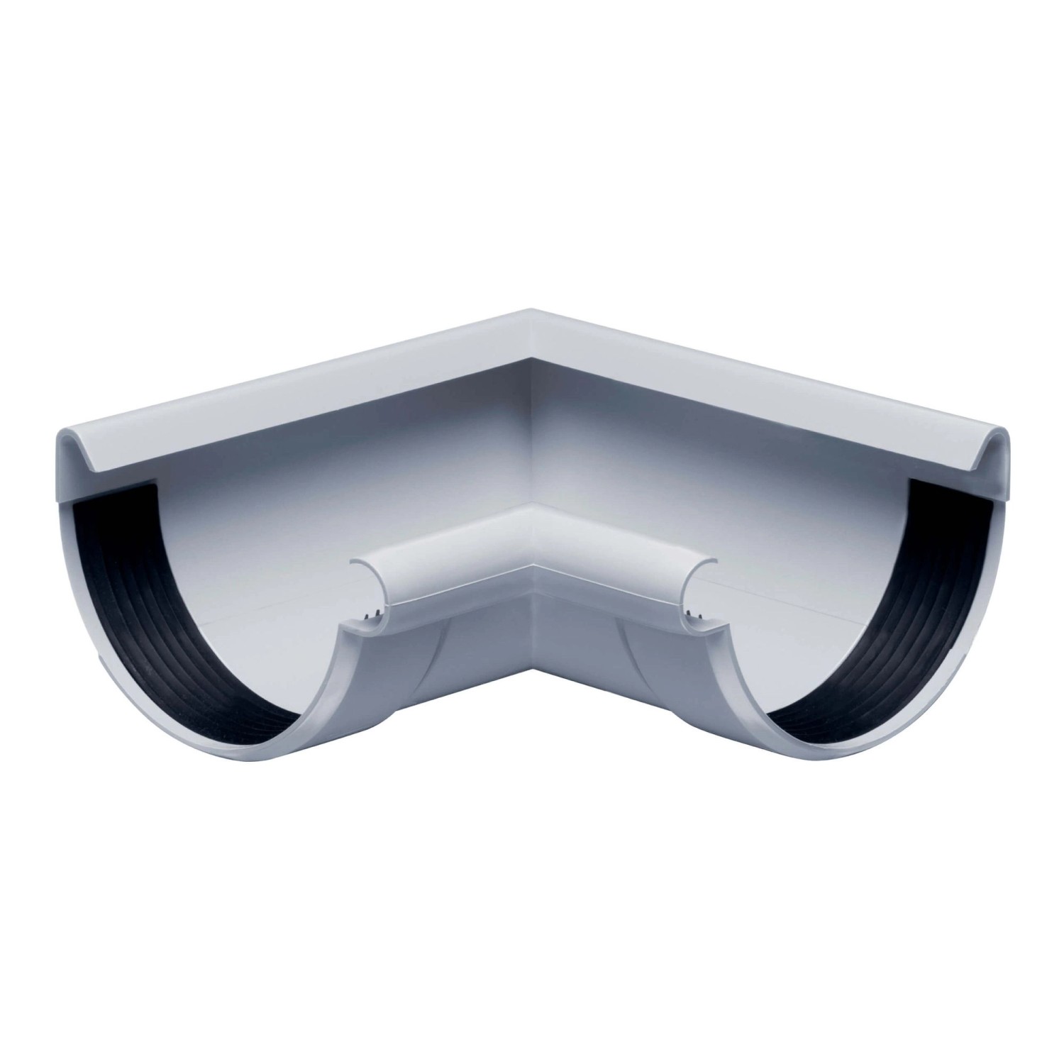 Thumbnail - Inefa Rinnenwinkel 90 Grad Inneneck NW 100 Halbrund PVC Grau