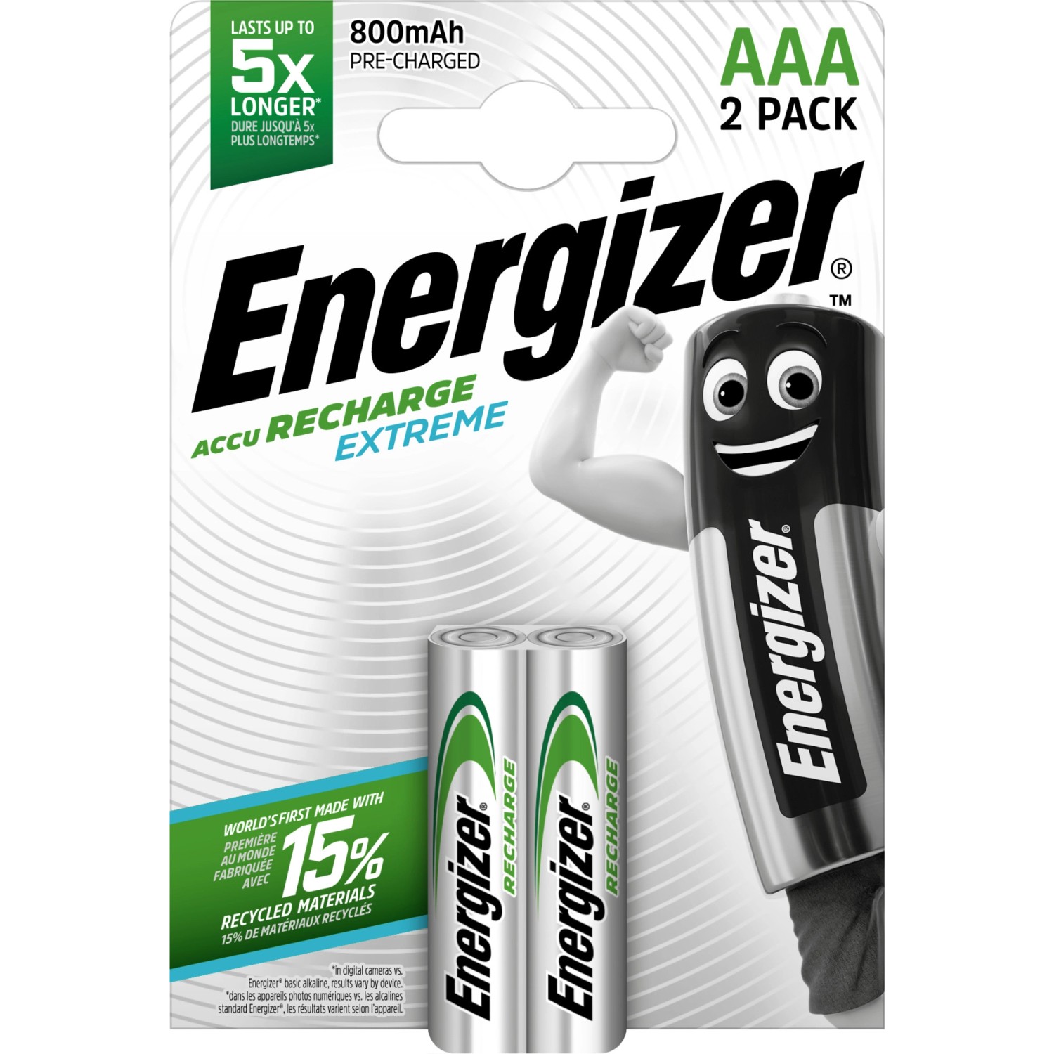 Energizer Akku Extreme AAA Micro 800 mAh 2 Stück Wiederaufladbar