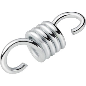 Silberner Federhaken für Palmwoods Hängesessel, Stahlfeder mit Haken zur Befestigung.