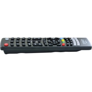 Schwaiger Universalfernbedienung (8 in 1) für Audio-Zubehör, seitliche Ansicht.