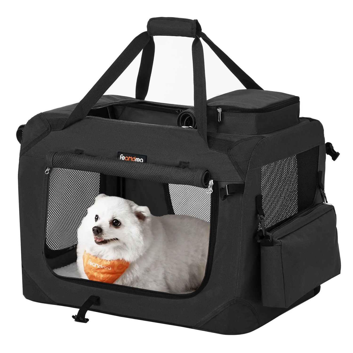 Feandrea Hundebox 60 cm x 42 cm x 42 cm Schwarz