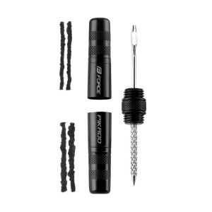 Force Pikado Mini Reparaturset für Tubeless Fahrradreifen mit Werkzeug und Flicken.