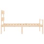 vidaXL Massivholzbett mit Kopfteil, Kiefernholz, 75x190 cm (Small Single)