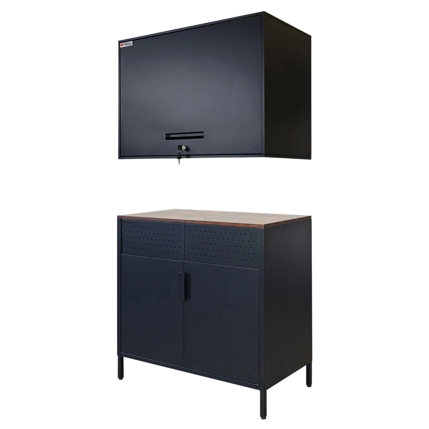 PROREGAL Mega Deal 1x Flügeltürenschrank Lion + 1x Wandschrank Elephant Abs günstig online kaufen