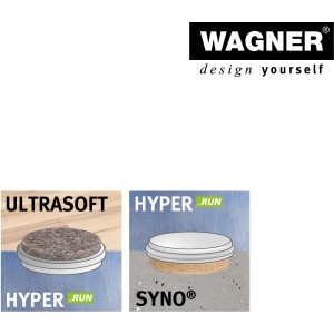 Wagner Möbelfuß Justus Lounge QuickClick 4er Set mit Duo-Gleitaufsätzen für verschiedene Böden.