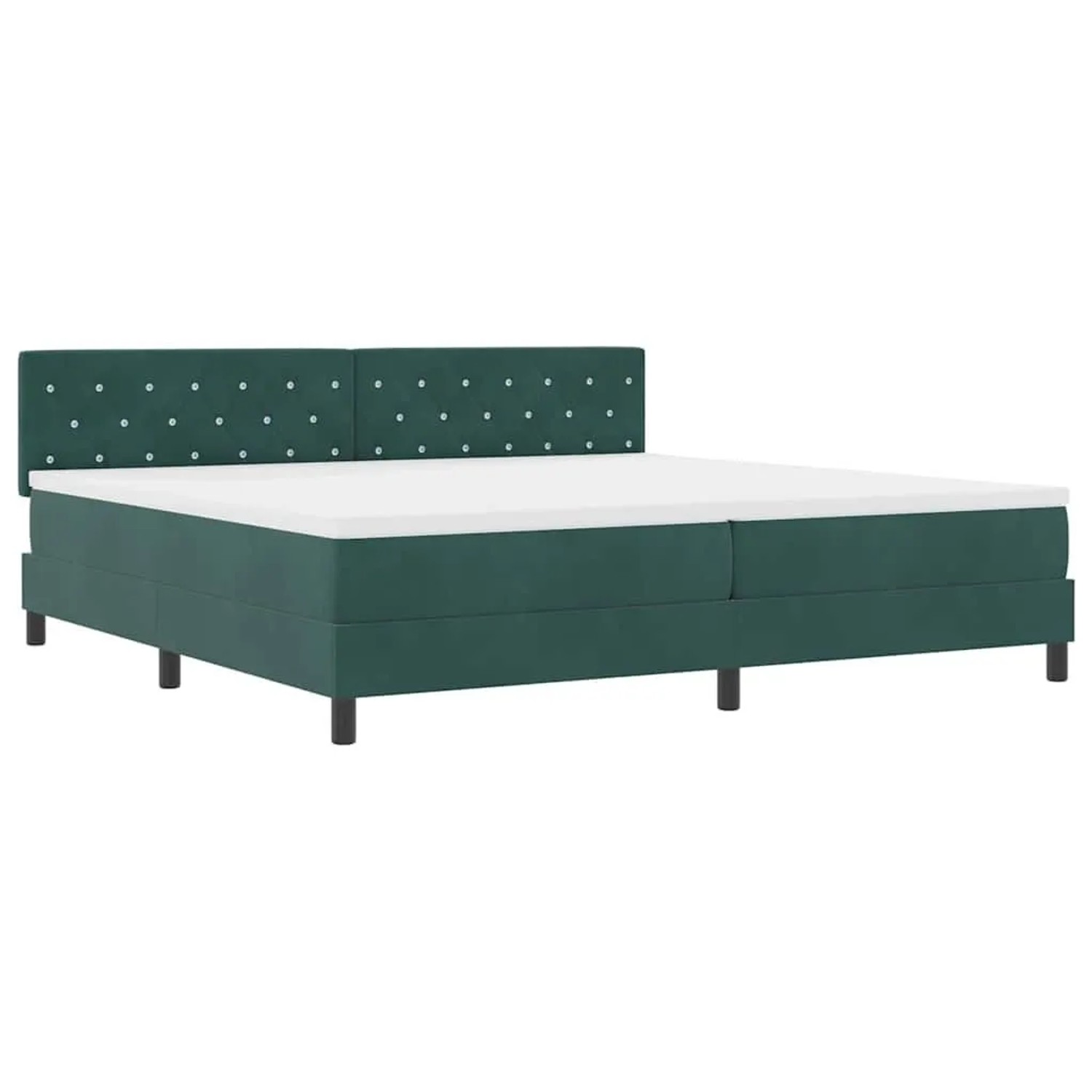 vidaXL Boxspringbett mit Matratze Dunkelgrün 200 x 200 cm Stoff 3339131 günstig online kaufen