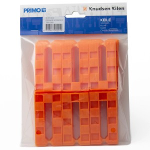 Orangefarbene Keile (30 Stk.) für Fensterzubehör, mit Sägezahnprofil für sichere Montage.