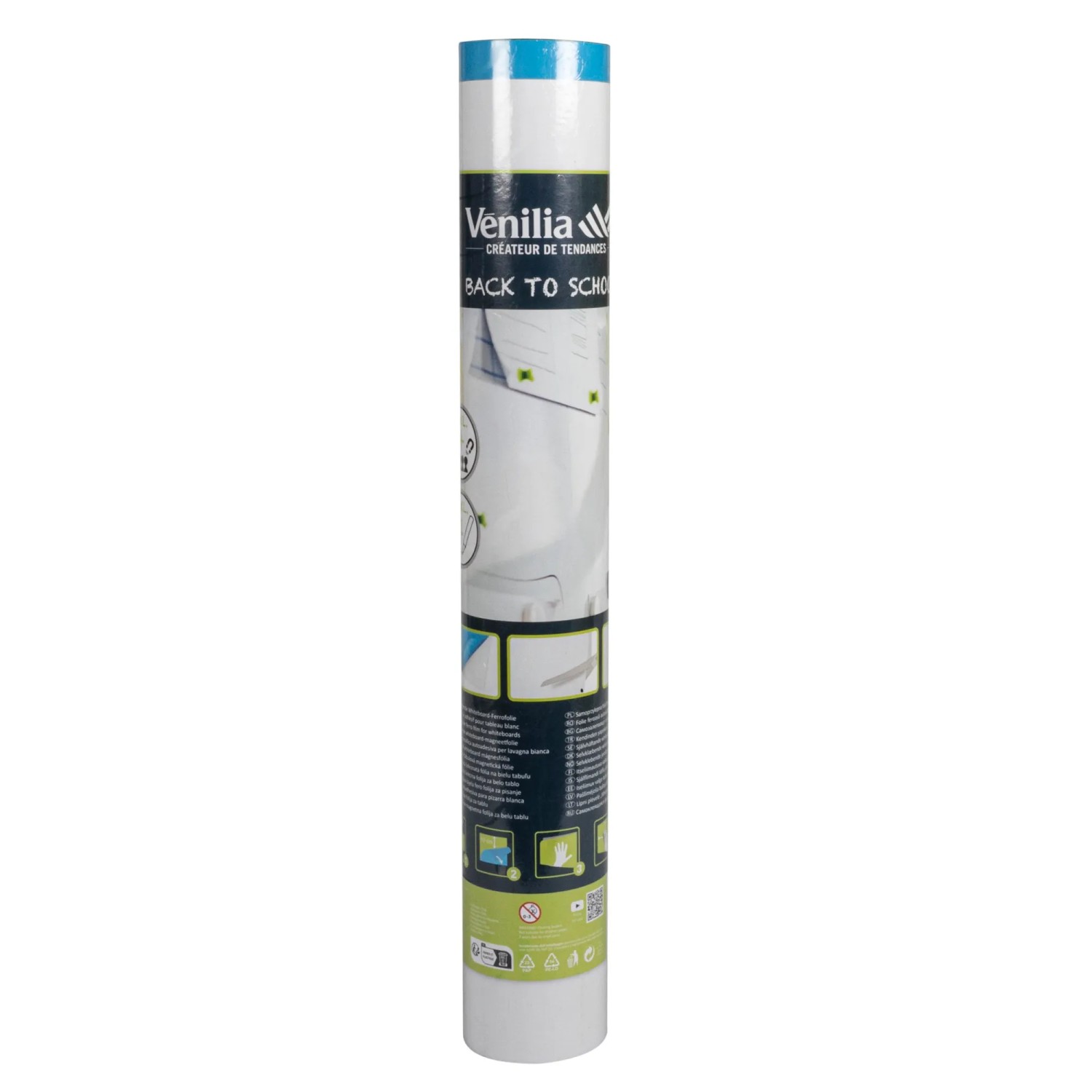 Whiteboard Foil 90x120cm - 3M Magnetfolie selbstklebend - Magnetic Table Film abwischbar - Practical Ferrofolie Weiß - Whiteboard film incl. 4 Marker, großer Radiergummi und 8 Pins