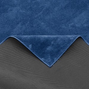 Dunkelblauer Pergamon Hochflor Teppich Melia, 120x170cm, mit rutschfester Unterseite.
