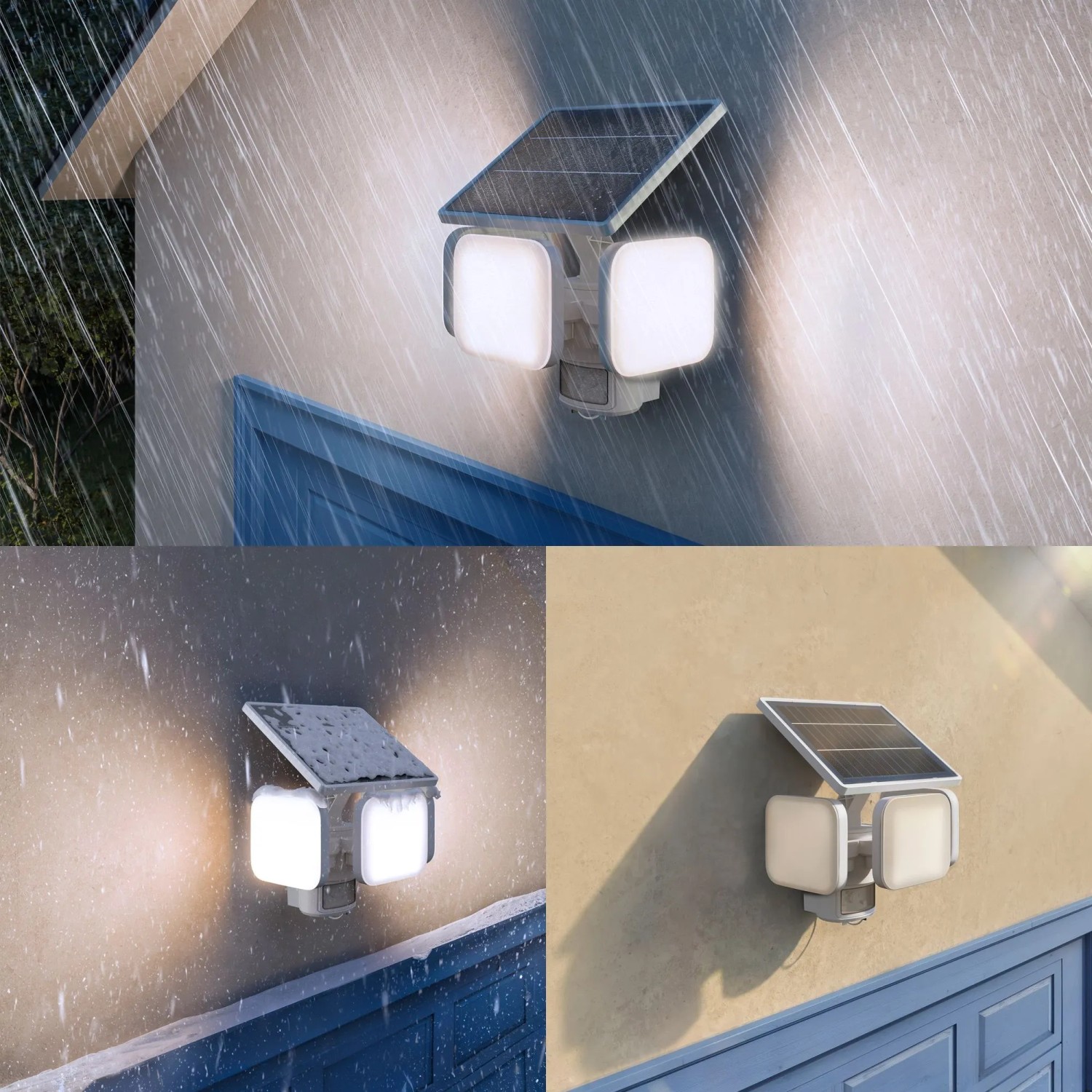 Philips Zyren Solar-LED-Außenstrahler mit Bewegungssensor und bis zu 4.000 Lumen in verschiedenen Wettersituationen.
