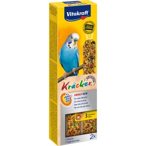Vitakraft Kräcker Energy Kick für Wellensittiche, 2 Stück. Knabberstange mit Saaten für mehr Energie.