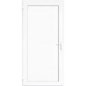 Weiße Panto Nebeneingangstür K500, 98x198 cm, DIN L, mit Griff