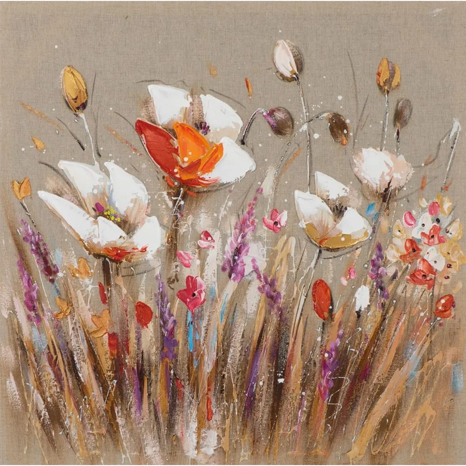 Art Universe Leinwandbild Entzückende Blumen 40 x 40 cm