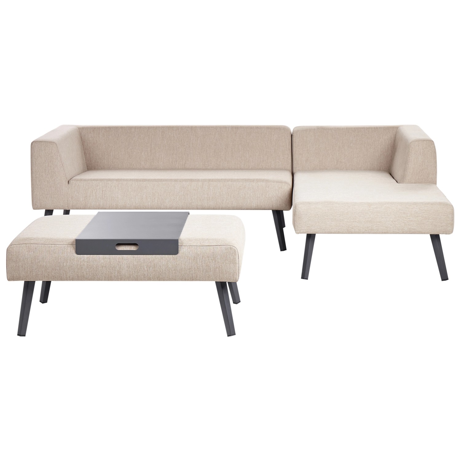 Beliani Lounge Set SORRIVOLI Beige Grau