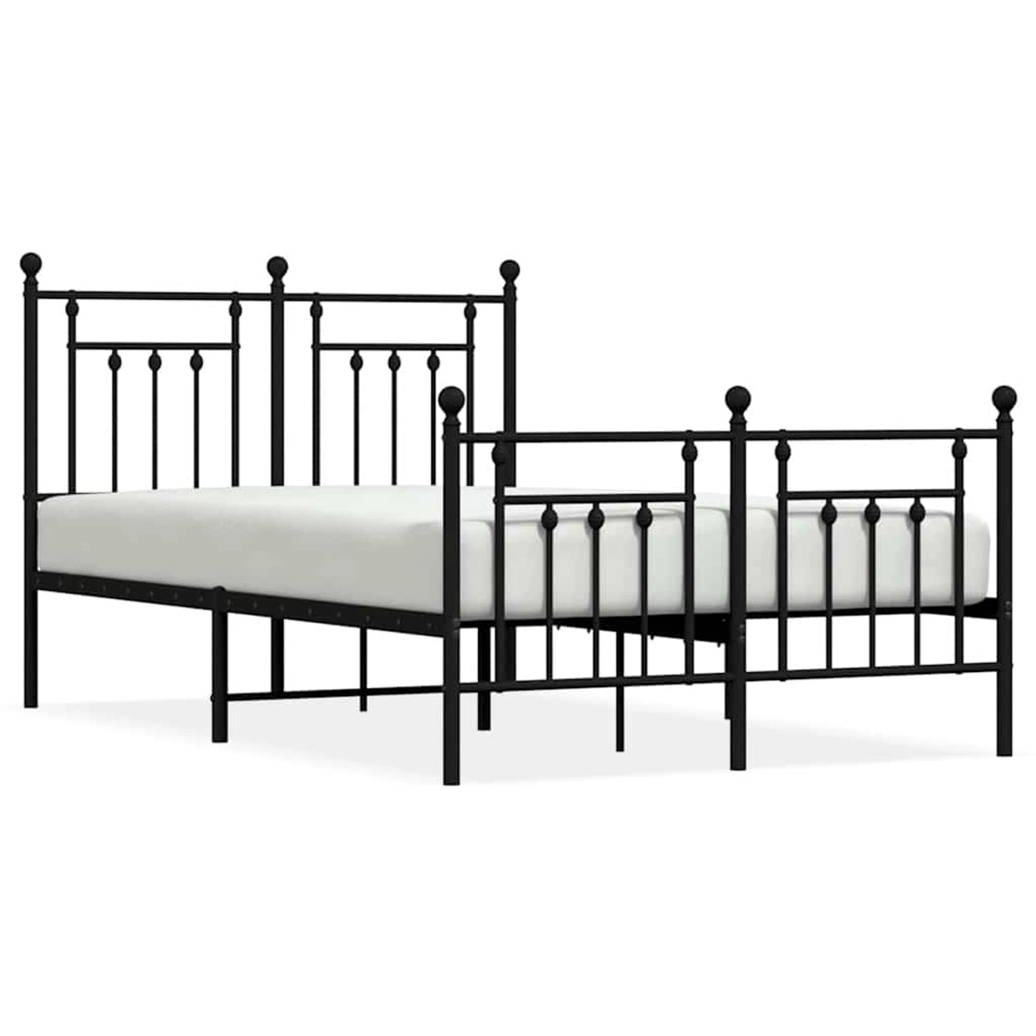 vidaXL Bettgestell mit Kopf- und Fußteil Metall Schwarz 135x190 cm 353554 günstig online kaufen