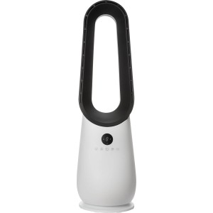 Rotorloser Ventilator Cool Air TV 70-85 in Weiß-Schwarz mit LED-Display.