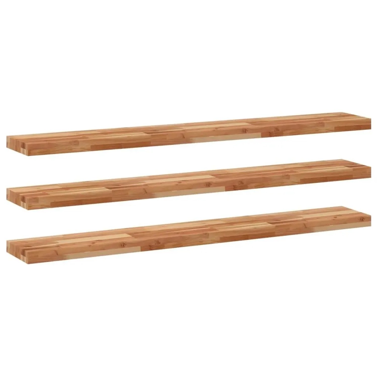 vidaXL Schweberegale 3 Stk 120x20x4 cm Massivholz Akazie Ölbehandelt 3279593
