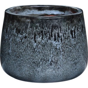 Schwarzer Keramik-Pflanztopf Dark Wonder, 21 cm Durchmesser, für mittelgroße Pflanzen.