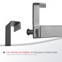SOTECH Türgarderobe LINEA I, Edelstahl schwarz matt, Detailansicht der Haken für Falztüren.