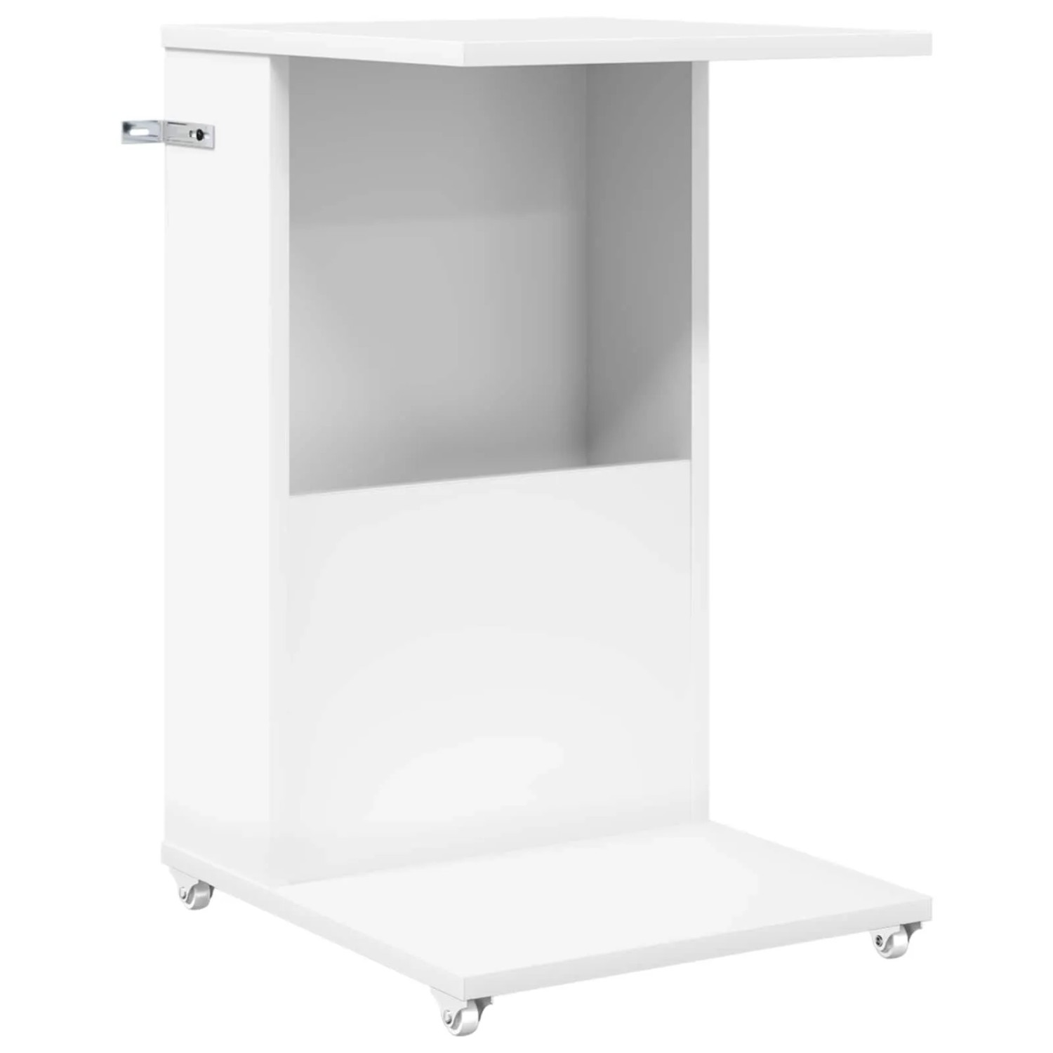 vidaXL Beistelltisch mit Rad Weiß 40 x 35 x 60 cm Holzwerkstoff 8000372