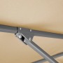 Detailaufnahme: Schneider Balkonschirm, 270x150 cm, Natur, mit Knickgelenk und Stahlgestell.