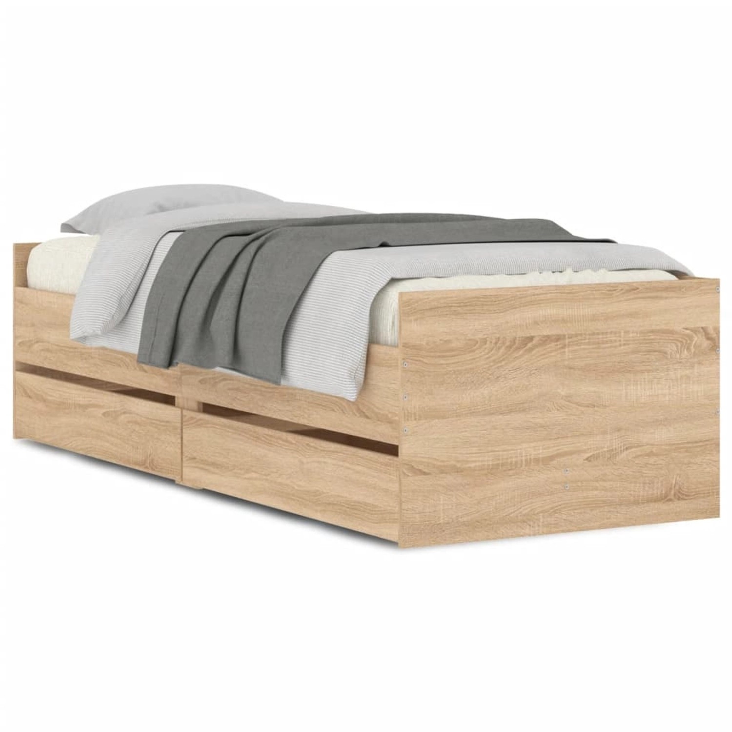 vidaXL Bettgestell Bett mit Schubladen Sonoma Eiche 75x190 cm Bett Bettgest günstig online kaufen