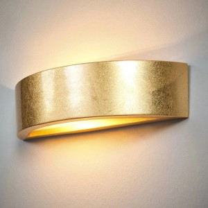 Lindby Wandleuchte Wandlampe Innen Jasin 9613062 Modern in Gold Messing aus GipsTon 1-flammig E14 Wohnzimmerleuchte