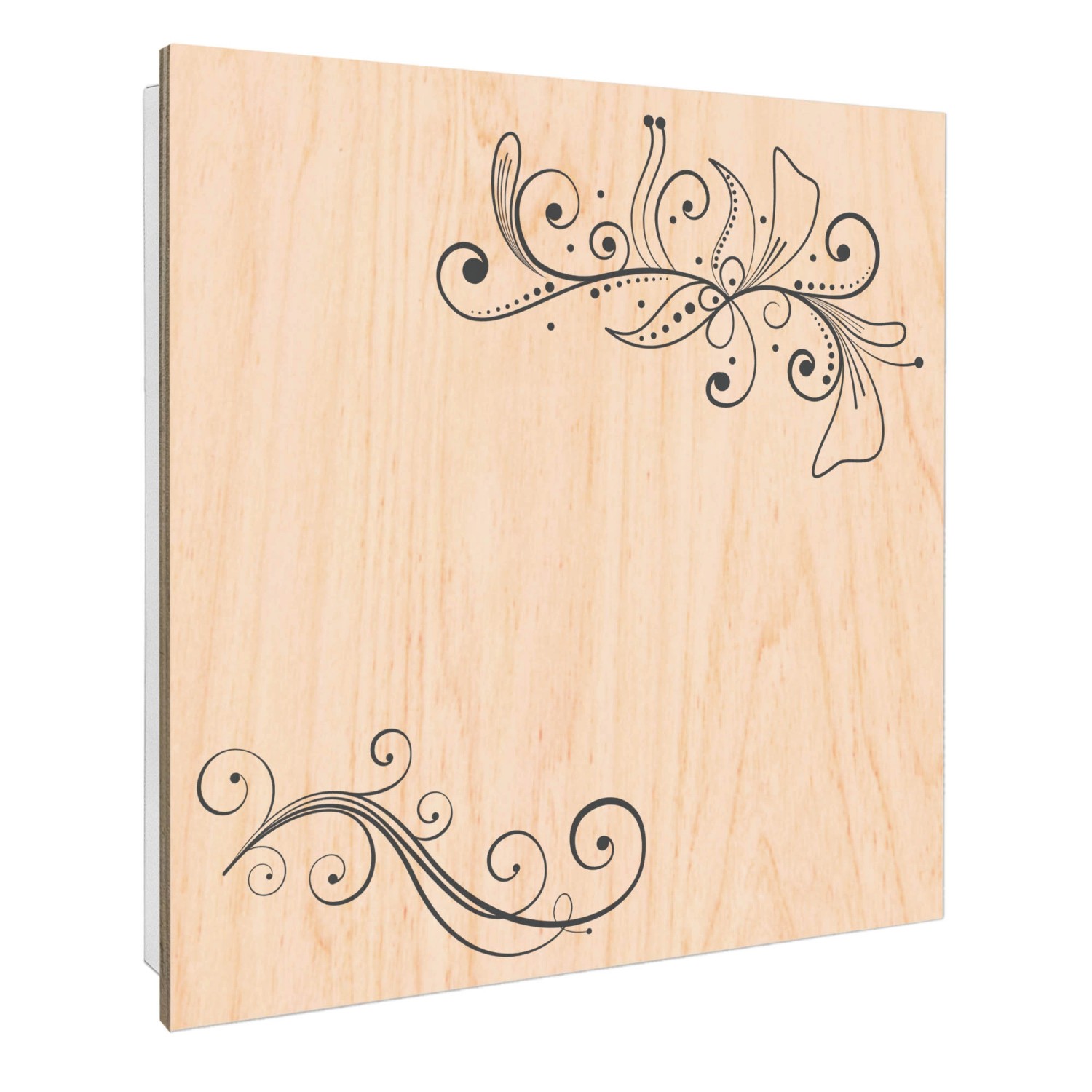 Banjado Schlüsselkasten mit Holzfront 30x30cm Weiß Scharnier Links 50 Haken günstig online kaufen