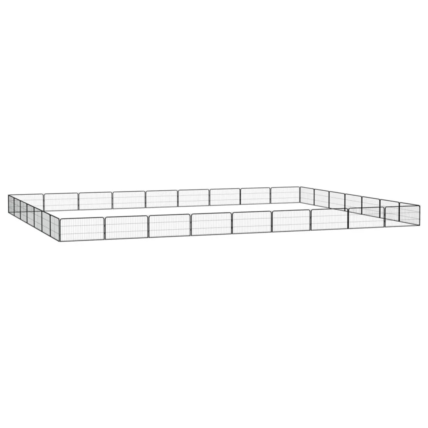vidaXL 32 Tlg Hundelaufstall Schwarz 100x50cm Stahl Pulverbeschichtet 3115973