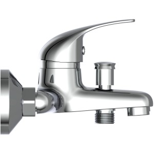 Chromfarbene Einhebel-Wannenarmatur Athos Plus für die Badewanne.