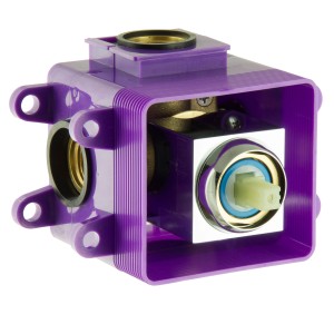 Unterputz-Mischbatterie für PaulGurkes Duschsystem, eckig, verchromt.