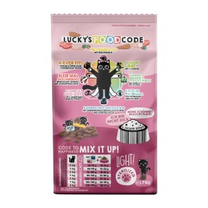 Lucky Lou Katzen-Trockenfutter Light Geflügel & Lamm, 1,7 kg Packung.