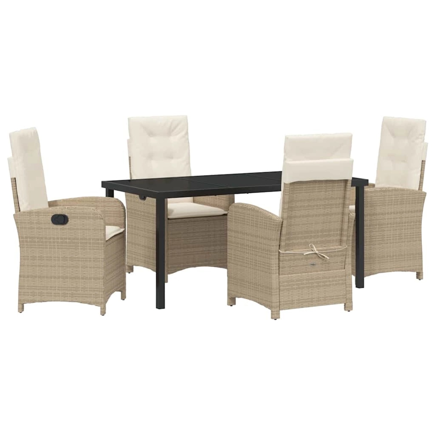 vidaXL Garten Essgruppe 5-Tlg Beige Poly Rattan 3380284 günstig online kaufen