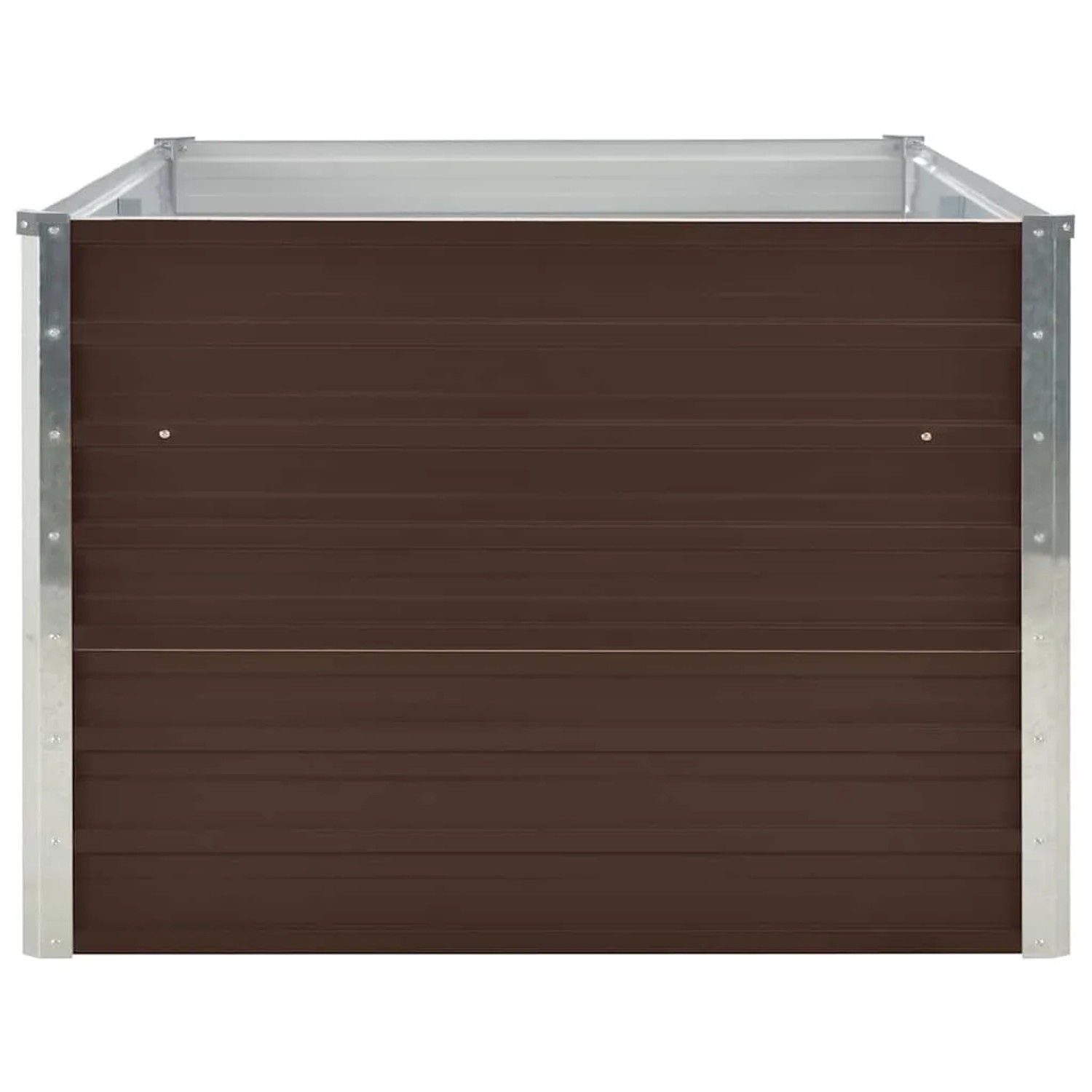 Braunes Furnicato Hochbeet aus verzinktem Stahl, 160x80x45 cm. Ideal für Garten und Terrasse.