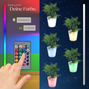 Tectake Leuchtzylinder Luminous Curve Cooler mit LED-Beleuchtung, zeigt 16 RGB-Farben und 5 Lichtmodi, per Fernbedienung.