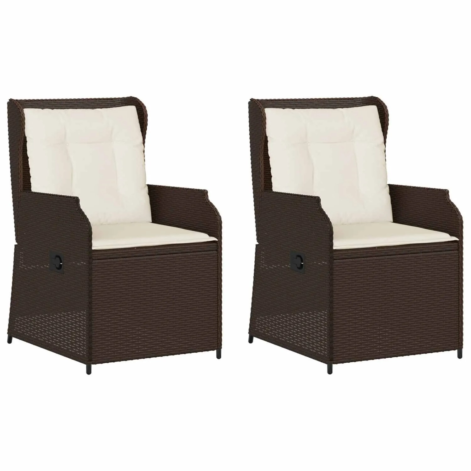 vidaXL Gartenbank 2 Stk Braun Poly-Rattan 3394486